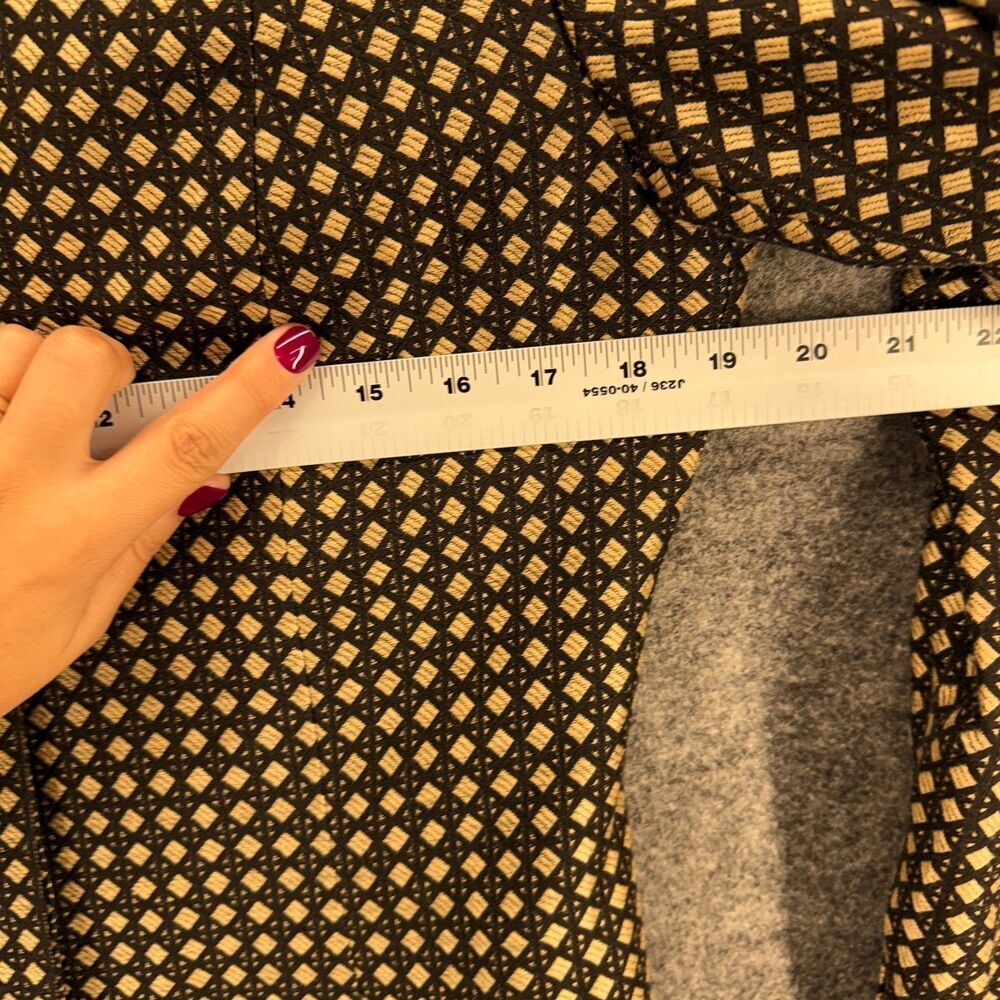 Dana Buchman Jacket Women 6 Black Geometric Collared Long Sleeve Linen Casual - Picture 5 of 8